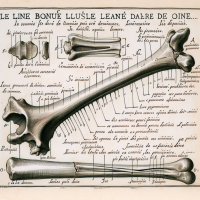 Croquis annoté d'un os long en langue française