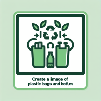 Générer une étiquette de tri sélectif de déchets ayant les caractéristiques suivantes : code couleur : Vert, nature des déchets : Sachets et Bouteilles plastiques
